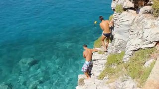 Cliff jumping (Diros Caves; Polylimnio Waterfalls)