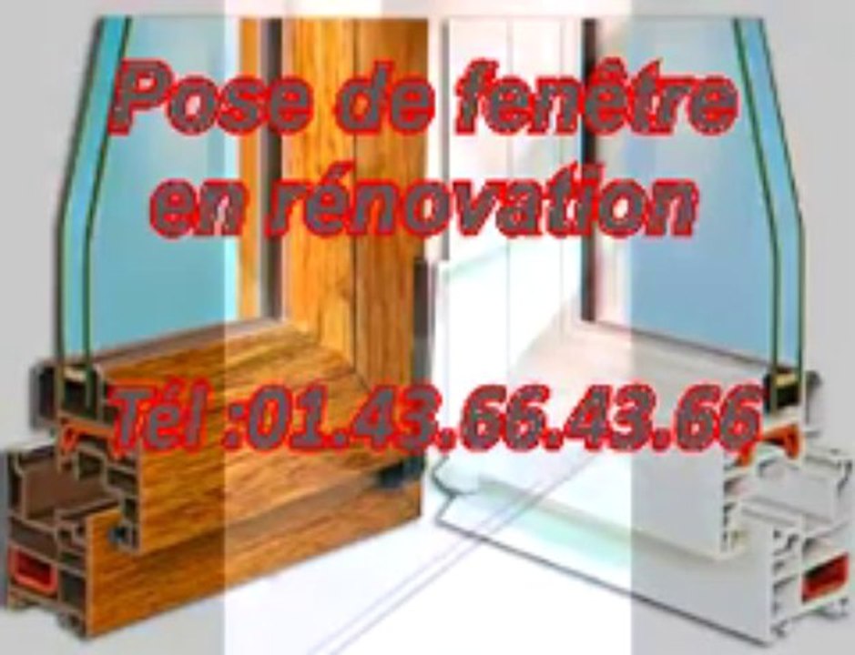 Pose de fenêtre en rénovation  Tél :01.43.66.43.66