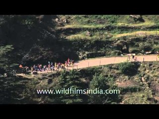 The procession from Gangotri to Mukhba