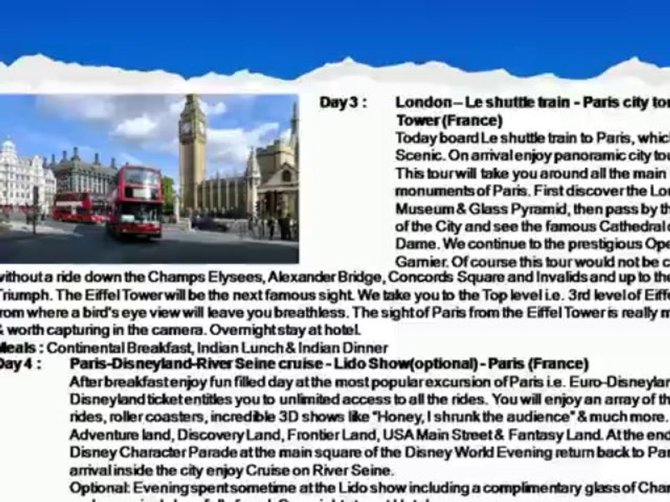 Affordable Europe Group Tour Packages from Delhi India