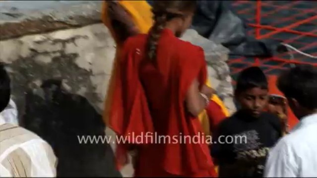 1430.People at Jaisamand Lake, Rajasthan