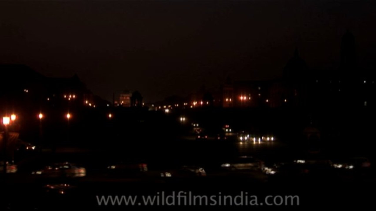 1474.Night Shot of Traffic, Delhi