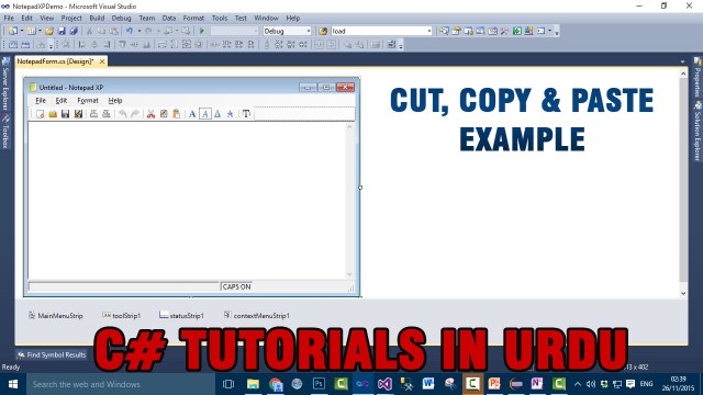 Part 12 - Create notepad using C# In Urdu (Cut, Copy & Paste Example)