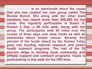 Kayla Womack Is A Proponent Of Susan G. Komen For The Cure