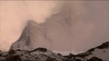 1731.Time lapse of clouds over Shivling from Gaumukh