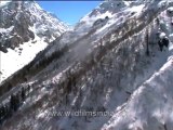 2003.Malana from ahigh. Aerial of snowy mountains of Himachal Pradesh