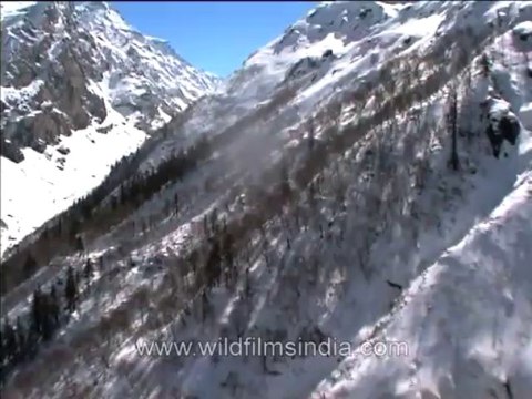 2003.Malana from ahigh. Aerial of snowy mountains of Himachal Pradesh