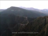 2024.Seen aerially the mountanious landscape of Himachal Pradesh