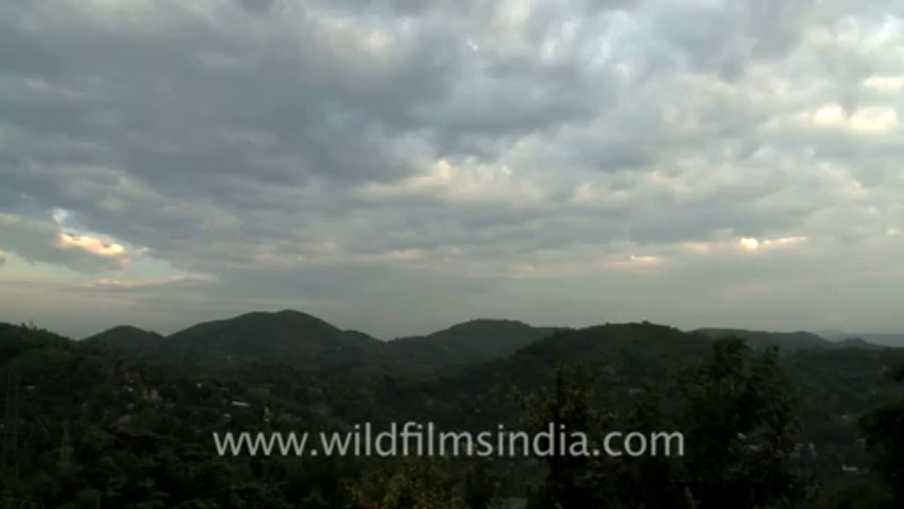 2236.Monsoon clouds in the mountains of Kamakhya