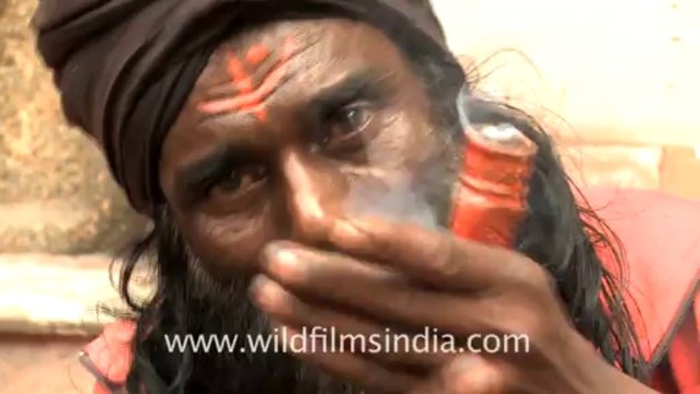 2318.Baba with chillum at Kamakhya temple