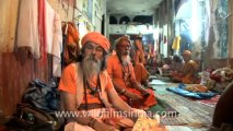 2322.Group of sadhu baba resting at Kamakhya