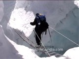 2510.Dangerously crevassed glacier, Everest