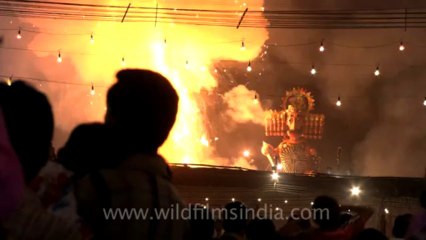 2956.Fire cracker exhibition during Dussehra