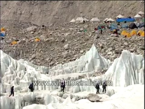 372.Tents on the Khumbu glacier - Everest Base Camp