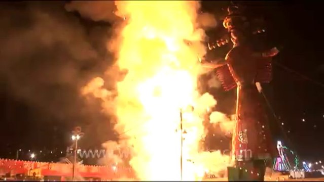 960.Ravan Effigies burning at Dussehra