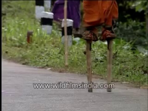 100 mile pilgrimage on stilts,going up hill !-MPEG-4 800Kbps