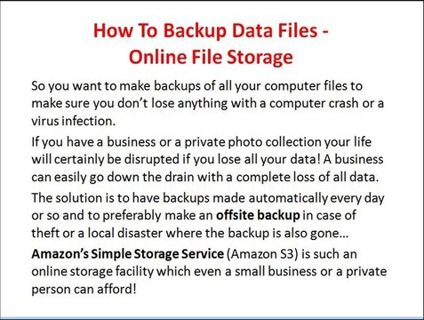 How To Backup Data Files