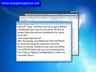 Tom Clancy's Splinter Cell: Blacklist Torrent File Download Game