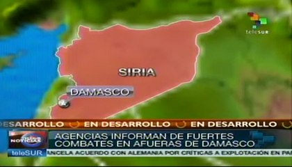 Registran fuertes combates en periferia de Damasco