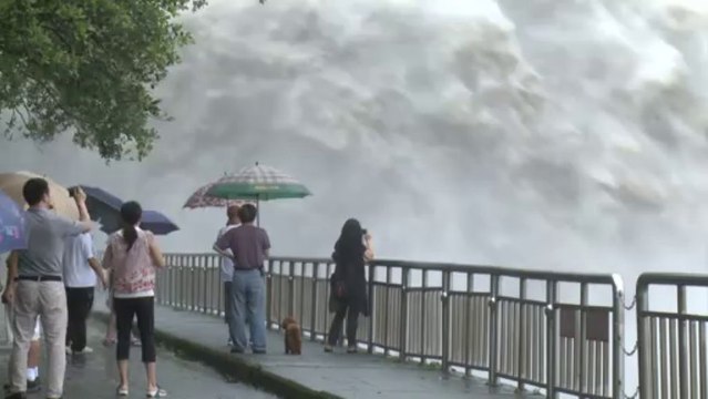 Spectacular footage after tropical storm hits Taiwan