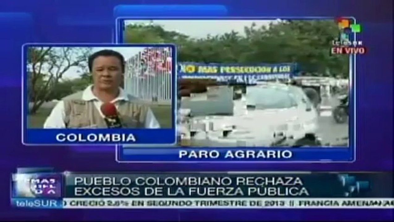 Reprimen a campesinos durante Paro Nacional Agrario