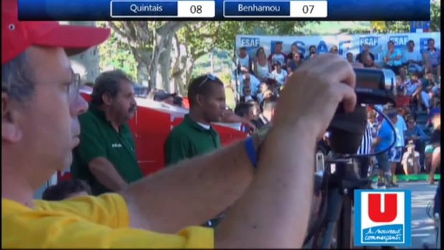 Début du Mondial à pétanque de Millau tête-à-tête 2013 : Quintais vs Benhamou