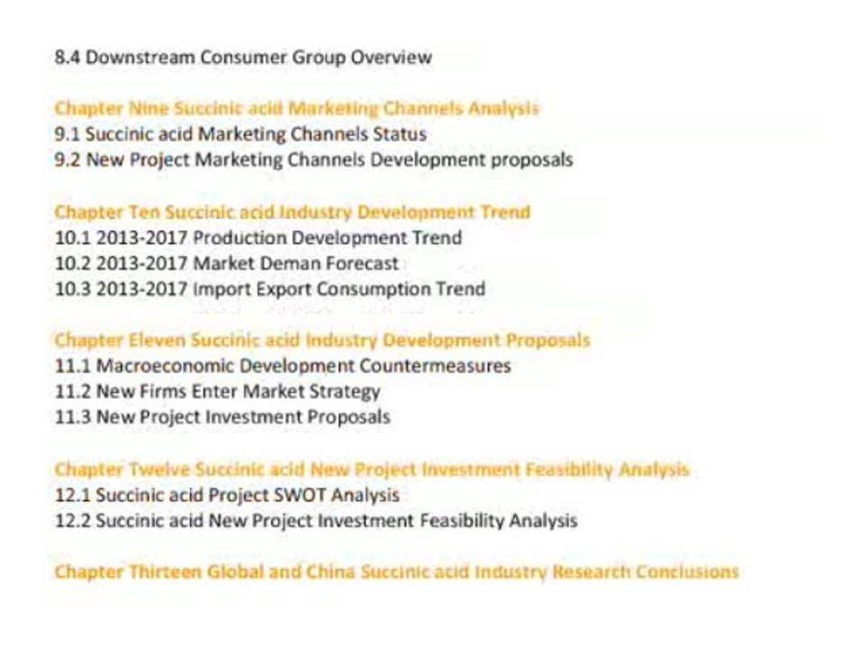 Global and China Succinic acid Industry 2013 http://www.qyresearchreports.com/