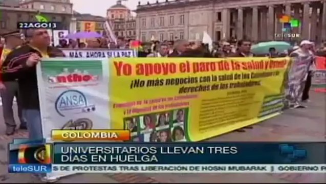 Estudiantes universitarios colombianos se unen a paro nacional