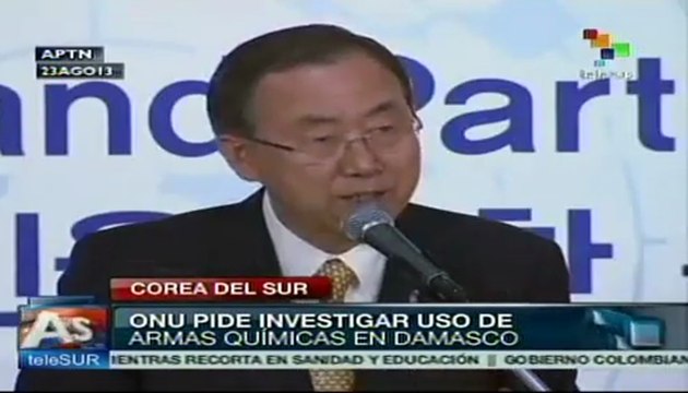 ONU pide investigar uso de armas químicas en Siria