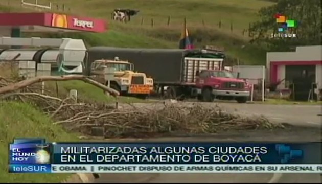 Cuarto día de paro nacional agrario en Colombia