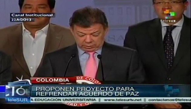 Santos propone proyecto para refrendar el acuerdo de paz