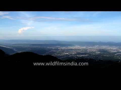 Dehra dun valley glistens after the rains, as seen from Landour