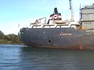 Algosteel gives a Captain's Salute Welland Canal. 9_09_2011