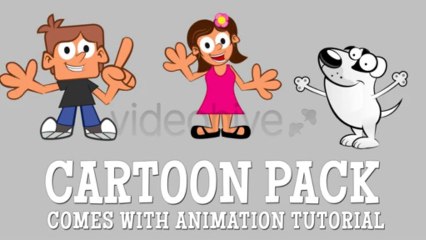 Cartoon Character Pack of Boy Girl and Dog - After Effects Template