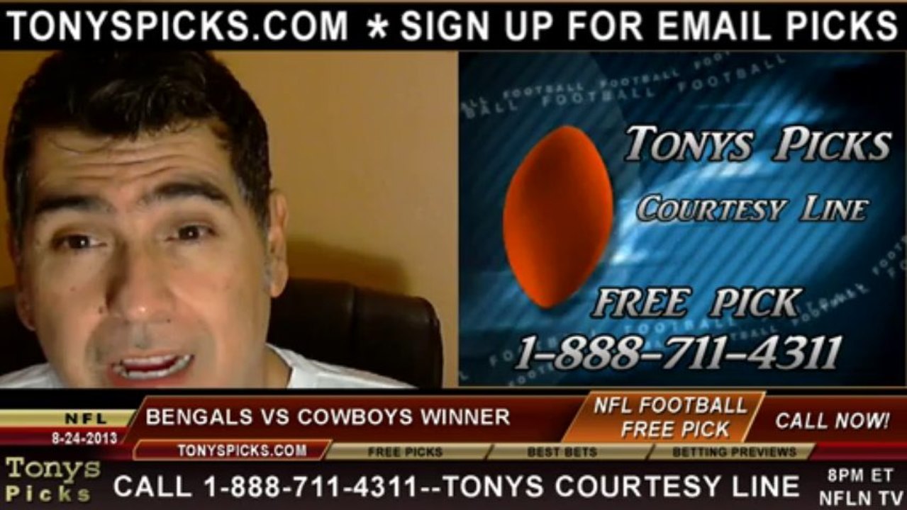 Dallas Cowboys vs. Cincinnati Bengals Pick Prediction NFL Pro Football Odds Preview 8-24-2013