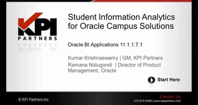 PT 1: [Student Information Analytics for Oracle Campus Solutions]