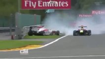 GP3 Belgium 2013 Race1 Sainz Harvey Huge CRASH in the wall