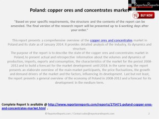 Poland copper ores and concentrates market