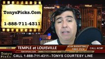 Louisville Cardinals vs. Temple Owls Pick Prediction NCAA College Basketball Odds Preview 2-27-2014