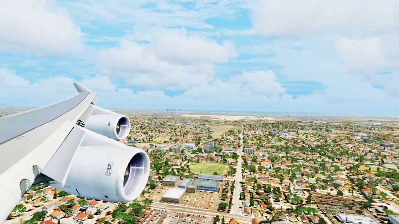 FSX Qantas Boeing 747 Landing @ Melbourne ( Wing ) ( HD )