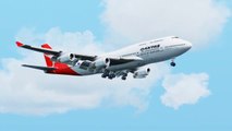 FSX Qantas Boeing 747 Landing @ Melbourne ( Outside ) ( HD )