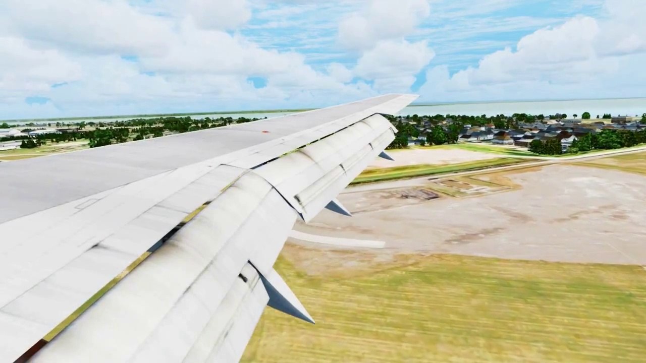 FSX Delta Boeing 757 landing @ Montreal ( Wing ) ( HD )