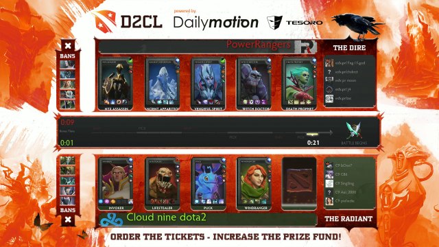 Cloud9 vs Power Rangers Game 3 Part 1- Dota 2 Champions League