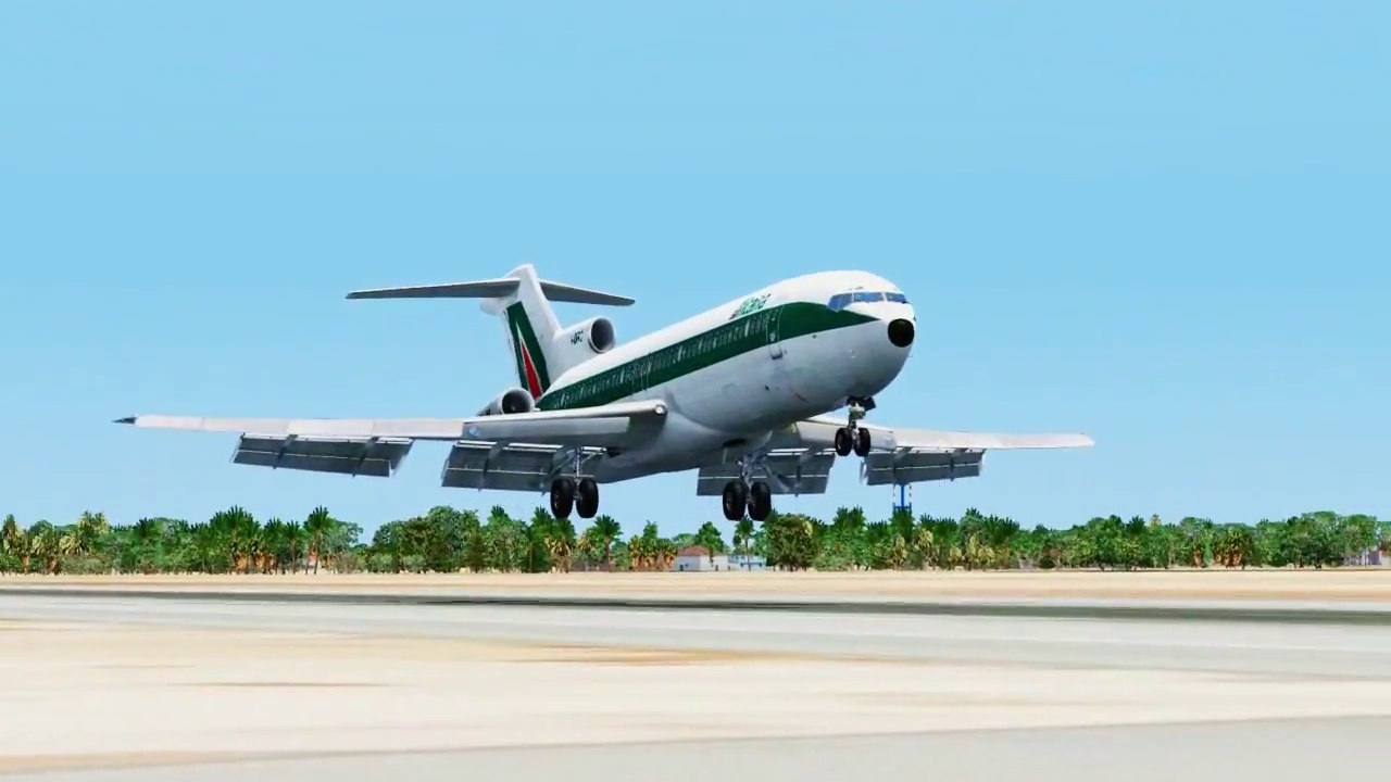 FSX Alitalia Boeing 727 Landing @ Djerba ( Outside ) ( HD )