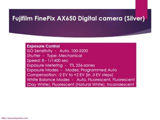 Fujifilm FinePix AX650 Digital camera (Silver)