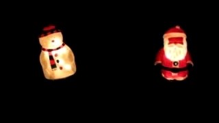 Frosty Snowman and Santa Claus - night