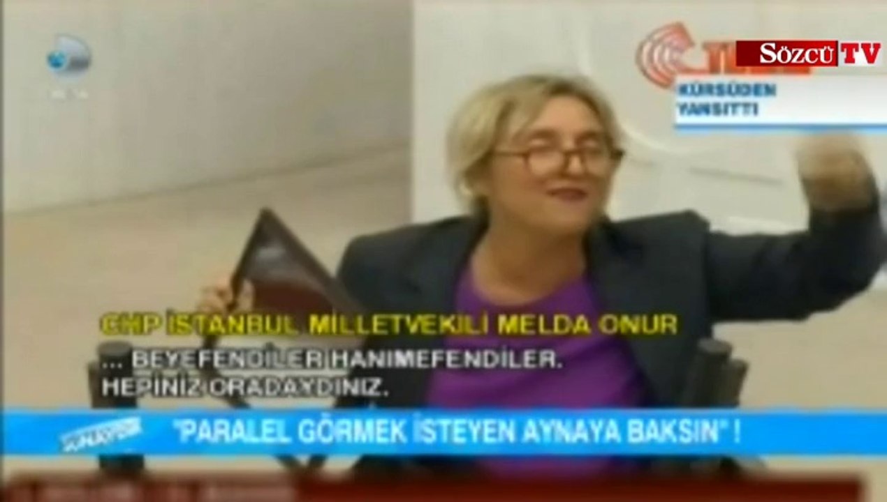 CHP'li Onur, Meclis kürsüsünde bakanlara ayna tuttu