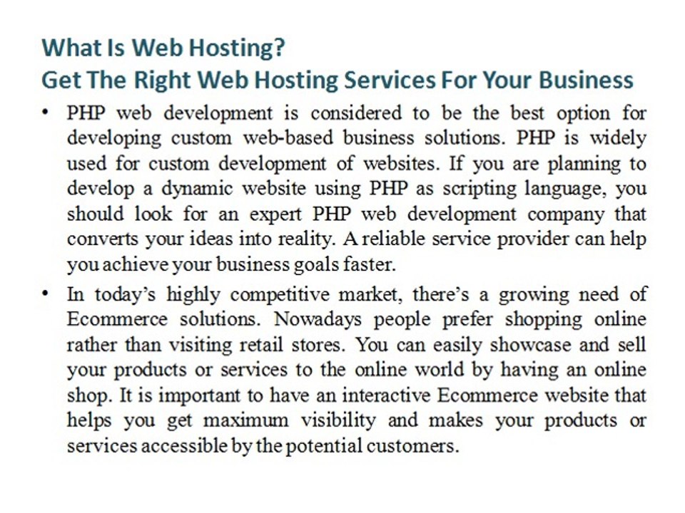 What is web hosting? Get the right web hosting services for your business: