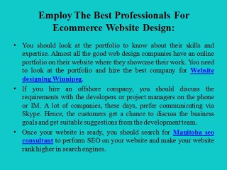 Employ the best professionals for ecommerce website design