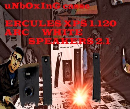 UMBOXING CASSE STEREO ERCULES XPS 2.120 ARC WHITE SPEAKERS KIT 2.1